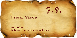 Franz Vince névjegykártya